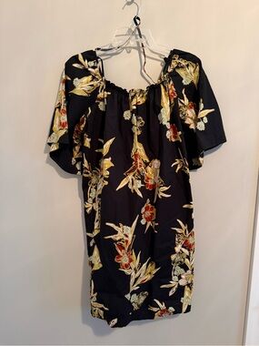 Free People Black Floral Off-Shoulder Women’s Dress